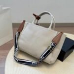 Prada Large Linen Blend Tote Bag - Image 3