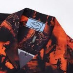 Shirt Prada Orange Black Graphic Print - Image 13