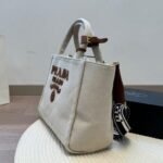 Prada Large Linen Blend Tote Bag - Image 4