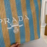 Prada Raffia Logo Tote Bag - Image 7