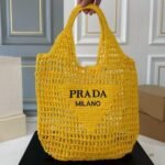 Prada Raffia Tote Bag - Image 3