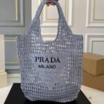 Prada Raffia Tote Bag - Image 8