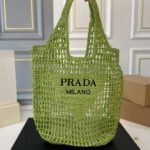 Prada Raffia Tote Bag - Image 5