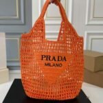 Prada Raffia Tote Bag - Image 4