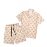 Set Gucci x Adidas Trefoil Beige Shirt and Shorts