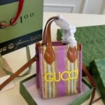 Gucci Straw Mini Shoulder Bag - Image 6