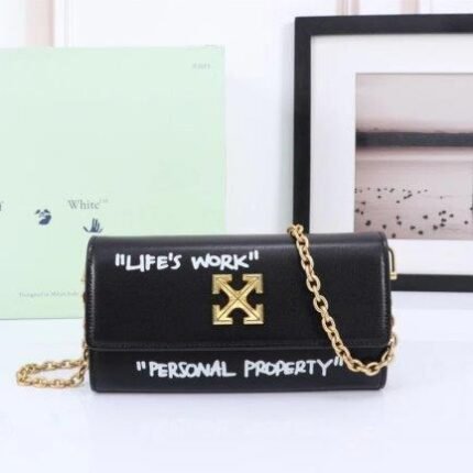 Jitney Slogan-Print Wallet Off-White