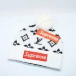 Beanie Louis Vuitton x Supreme Logo Pom-Pom Collection - Image 3