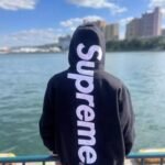 Hoodie Supreme satin-appliqué “Grey” - Image 8