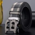 Belt Burberry Plaid with Metal B Buckle - Image 2