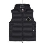 Vest Puffer Moncler Hooded Black Logo