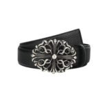 Belt Chrome Hearts Black Leather Silver Buckle