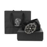 Belt Chrome Hearts Black Leather Silver Buckle - Image 2