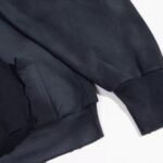 Hoodie Balenciaga BB Distressed Logo Black - Image 7