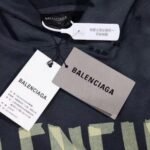 Hoodie Balenciaga BB Distressed Logo Black - Image 9