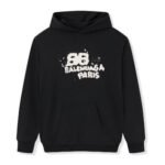 Balenciaga Paris Graffiti Logo Hoodie Black