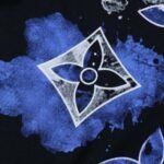 T-shirt Louis Vuitton Black Blue Print - Image 3