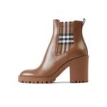 Burberry Checkered Panel Ankle Boots - Image 6