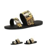 Versace Western Baroque Patterned Flat Sandals - Image 5