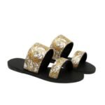 Versace Western Baroque Patterned Flat Sandals - Image 9