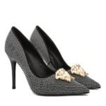 Versace Medusa Decollete Studded Pointed Toe Pump - Image 3