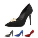 Versace Medusa Decollete Studded Pointed Toe Pump - Image 5