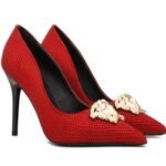 Versace Medusa Decollete Studded Pointed Toe Pump - Image 14