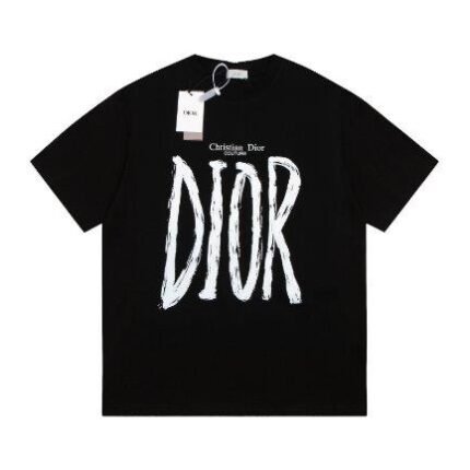 T-shirt Dior Black Graphic Logo Couture