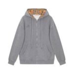 Burberry Embroidered King Logo Zip-Up Hoodie