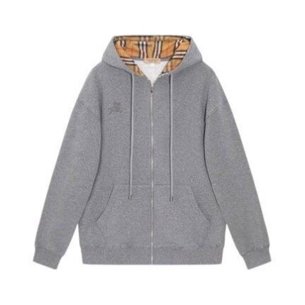 Burberry Embroidered King Logo Zip-Up Hoodie