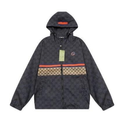 Jacket Windbreaker Gucci Monogram Beige Brown