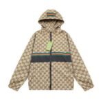Jacket Windbreaker Gucci Monogram Beige Brown - Image 2