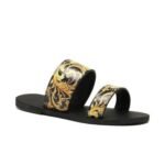 Versace Western Baroque Patterned Flat Sandals