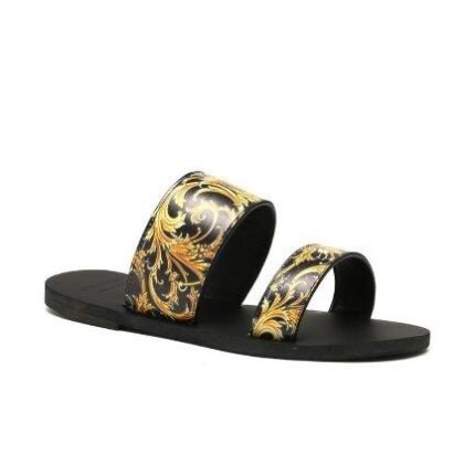 Versace Western Baroque Patterned Flat Sandals