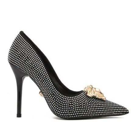 Versace Medusa Decollete Studded Pointed Toe Pump