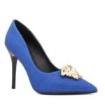 Versace Medusa Decollete Studded Pointed Toe Pump - Image 9