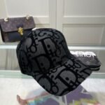 Cap Dior Black Monogram Adjustable - Image 3