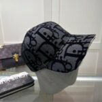 Cap Dior Black Monogram Adjustable - Image 4