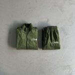 Tracksuit Corteiz Velour Green with White Logo - Image 2