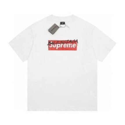 T-shirt Balenciaga x Supreme Collab White