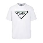 T-shirt Prada Milano Triangle Logo White