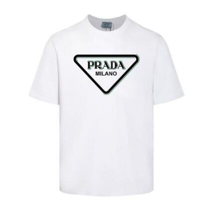 T-shirt Prada Milano Triangle Logo White