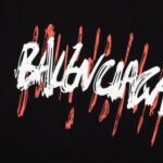 T-shirt Balenciaga Graffiti Print Black - Image 4