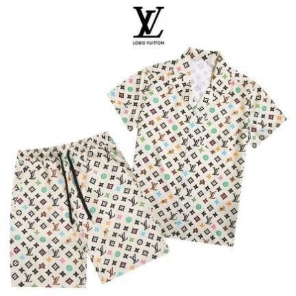 Set Louis Vuitton Multicolor Monogram Shirt and Shorts