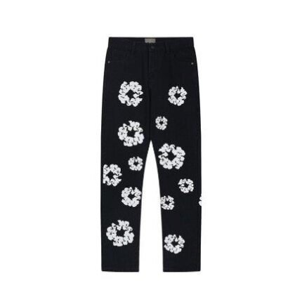Jeans Denim Tears Floral Print Black
