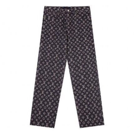 Jeans Louis Vuitton Black Monogram Denim