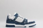 Louis Vuitton LV Trainer Monogram Denim White Blue - Image 9