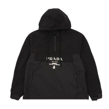 IMG3513 Hoodie Prada Black Milano Logo - Image 1