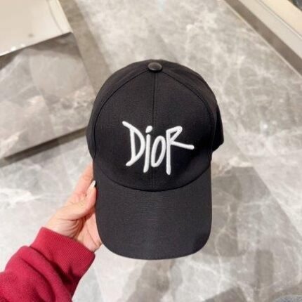 Cap Dior Black Script Logo Adjustable