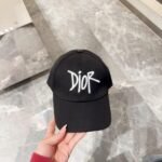 Cap Dior Black Script Logo Adjustable - Image 2